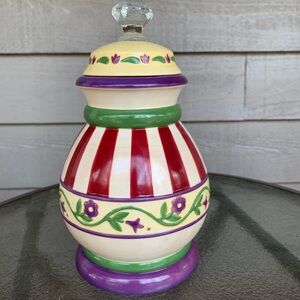 Jim Shore 2004 Heartwood Creek Ceramic Canister Cookie Jar 9" With Lid Enesco